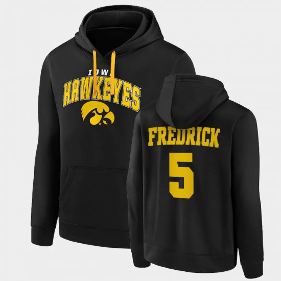 #5 C.J. Fredrick Away University of Iowa Pullover Mens Black Hoodie 501021-302