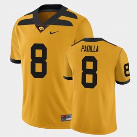 #8 Alex Padilla College Football Hawkeyes Alternate Game Men's Gold Jersey 280435-804