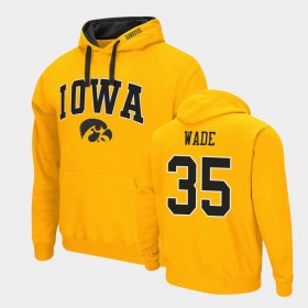 #35 Barrington Wade Arch & Logo 2.0 Iowa Hawkeyes Pullover Men's Gold Hoodie 656873-829