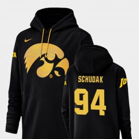 #94 Caleb Schudak Champ Drive Hawkeyes Football Performance Men Black Hoodie 648936-315
