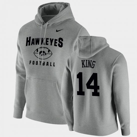 #14 Desmond King Oopty Oop Hawkeyes Football Pullover Men\'s Gray Hoodie 207885-743