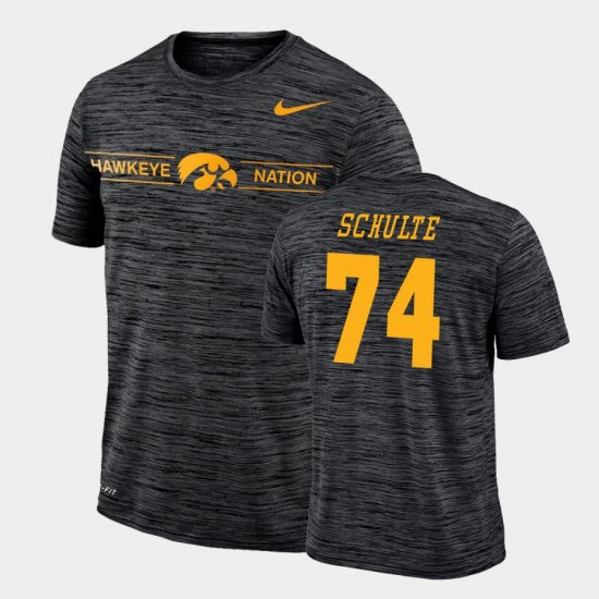 #74 Austin Schulte GFX Velocity Iowa Sideline Legend Performance Men\'s Black T-Shirt 851724-579
