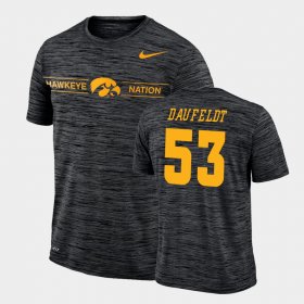 #53 Spencer Daufeldt GFX Velocity University of Iowa Sideline Legend Performance Mens Black T-Shirt 115892-576
