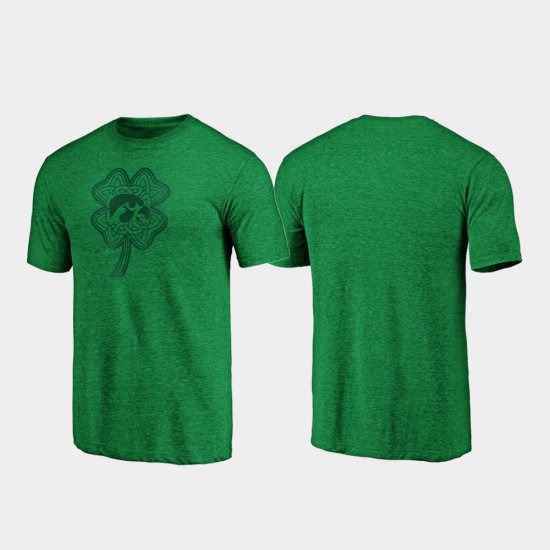 St. Patrick\'s Day Hawkeyes Celtic Charm Tri-Blend Mens Green T-Shirt 425044-875