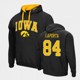 #84 Sam LaPorta Arch & Logo 2.0 Hawkeyes Pullover Men Black Hoodie 355068-740