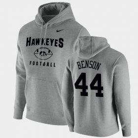#44 Seth Benson Oopty Oop University of Iowa Football Pullover Men Gray Hoodie 734792-291