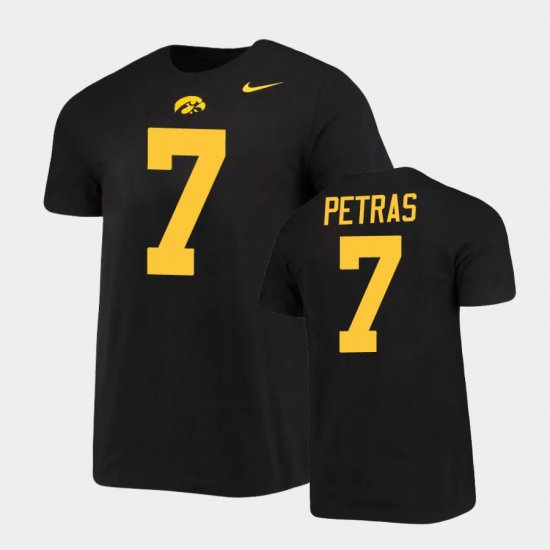 #7 Spencer Petras Retro Alumni University of Iowa Alumni Name & Number Mens Black T-Shirt 656063-331