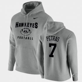 #7 Spencer Petras Oopty Oop Iowa Hawkeyes Football Pullover Mens Gray Hoodie 613919-243