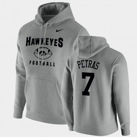 #7 Spencer Petras Oopty Oop Iowa Hawkeyes Football Pullover Mens Gray Hoodie 613919-243