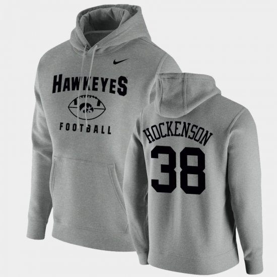 #38 T.J. Hockenson Oopty Oop University of Iowa Football Pullover Men Gray Hoodie 542595-498