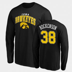 #38 T.J. Hockenson Steady Iowa Long Sleeve Mens Black T-Shirt 788502-956